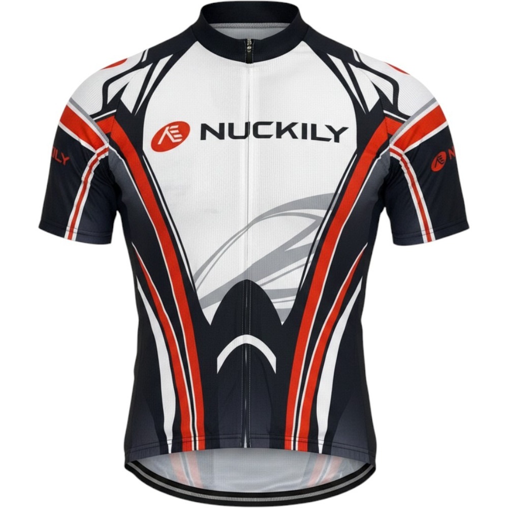 Nuckily Cycling Jersey Mens XXL White Red Black Polyester CoolMax Bike Shirt New